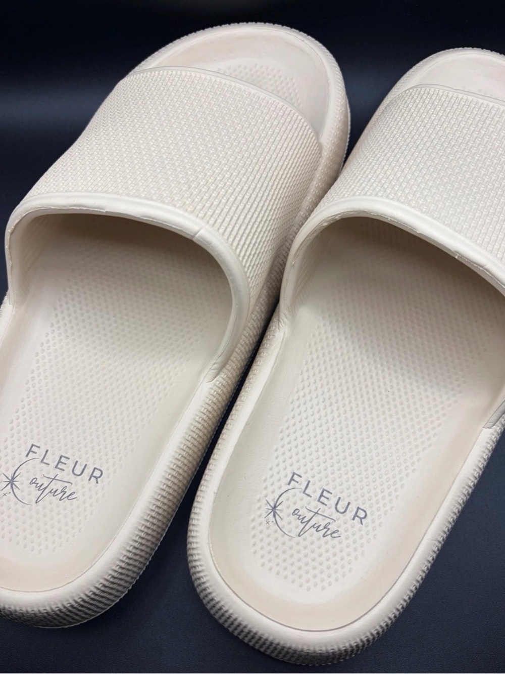Women's Cream Slide Sandals - Lightweight Comfort